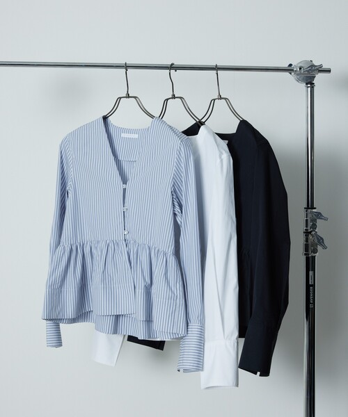 Firsthand（ファーストハンド）の「Firsthand/ファーストハンド ペプラムギャザーブラウス（シャツ/ブラウス・レディース・ブラック/その他13/ホワイト・ﾌﾘ-）」の8枚目の写真