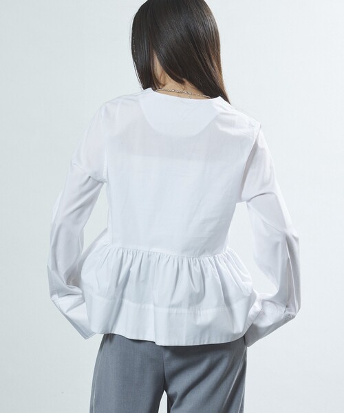 Firsthand（ファーストハンド）の「Firsthand/ファーストハンド ペプラムギャザーブラウス（シャツ/ブラウス・レディース・ブラック/その他13/ホワイト・ﾌﾘ-）」の13枚目の写真