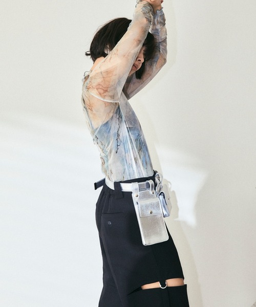 ELLEgirl（エルガール）の「ハイネック転写総柄シアートップス【ELLEgirl/エル ガール】（Tシャツ/カットソー・レディース・ベージュ系その他/ピンク・FREE）」の15枚目の写真