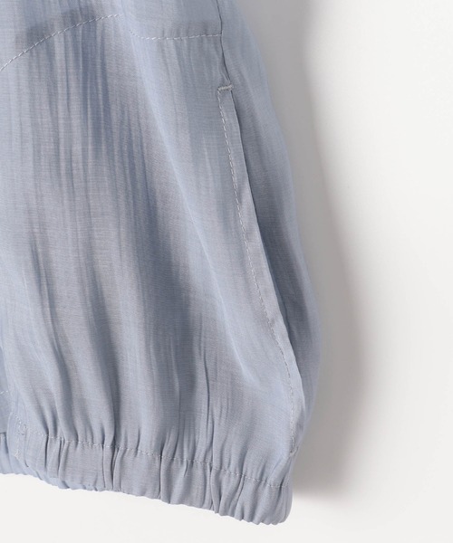 ella シアーブルゾン　ホワイト シアーランタンスリーブブルゾン【洗濯機洗い可】（ブルゾン