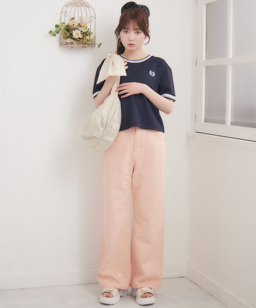 ems excite（エムズエキサイト）の「リボンショルダーバッグ（ショルダーバッグ・レディース・オフホワイト/ブラック/パープル・ONE SIZE）」の5枚目の写真