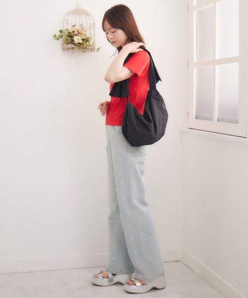 ems excite（エムズエキサイト）の「リボンショルダーバッグ（ショルダーバッグ・レディース・オフホワイト/ブラック/パープル・ONE SIZE）」の9枚目の写真