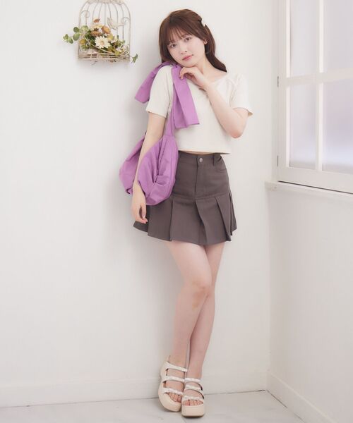 ems excite（エムズエキサイト）の「リボンショルダーバッグ（ショルダーバッグ・レディース・オフホワイト/ブラック/パープル・ONE SIZE）」の12枚目の写真