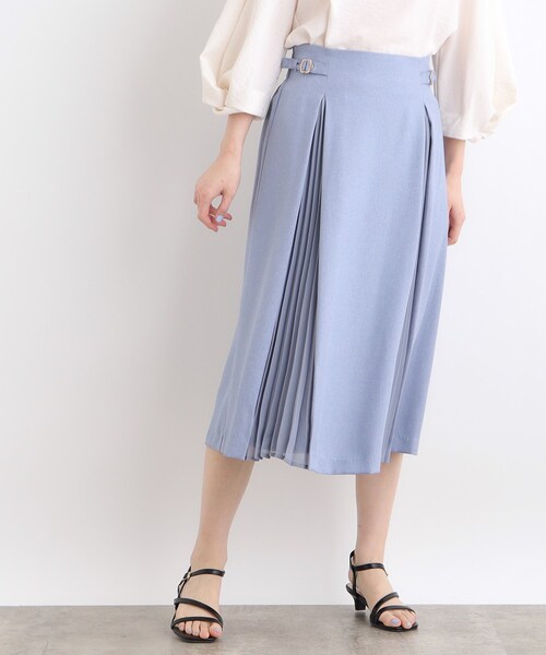 grove(グローブ)の「◆マチプリーツサイドベルトスカート(スカート・レディース・ネイビー/ブルー/ベージュ・05/04/03/02/01)」の8枚目の写真