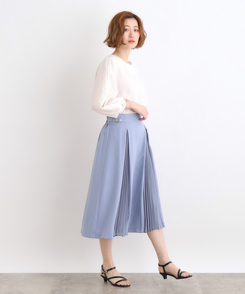 grove(グローブ)の「◆マチプリーツサイドベルトスカート(スカート・レディース・ネイビー/ブルー/ベージュ・05/04/03/02/01)」の10枚目の写真