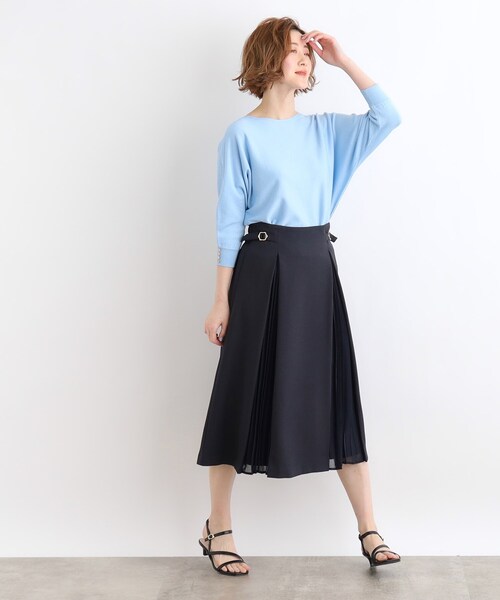 grove(グローブ)の「◆マチプリーツサイドベルトスカート(スカート・レディース・ネイビー/ブルー/ベージュ・05/04/03/02/01)」の15枚目の写真