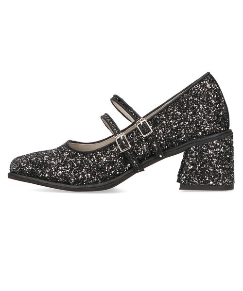 ORiental TRaffic(オリエンタルトラフィック)の「ダブルストラップグリッターパンプス/41293 パンプス グリッター ストラップ キラキラ(パンプス・レディース・シルバー/ブラック・42/41/40/39/38/37/36/35/34)」の12枚目の写真