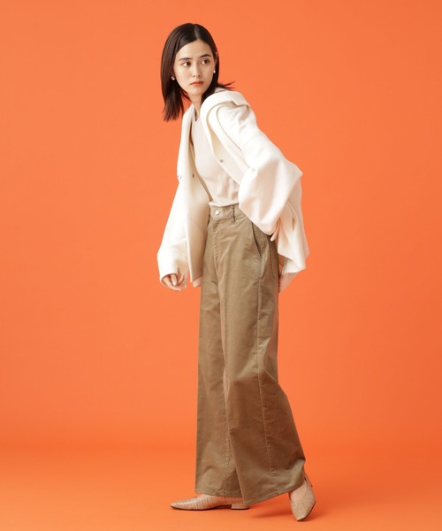 Apo(s)ture(アポスチャー)の「ARIA-001/コーデュロイワイドパンツ(その他パンツ・レディース・ネイビー/ベージュ/ホワイト/カーキ・XL/XS/S/M/L)」の17枚目の写真