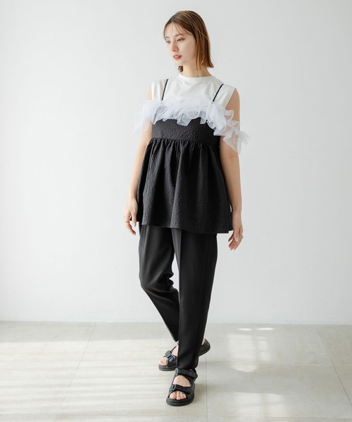 セール】3WAYチュールドッキングカットソー（Tシャツ/カットソー