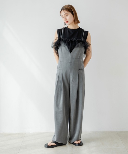 rectangle（レクタングル）の「3WAYチュールドッキングカットソー（Tシャツ/カットソー・レディース・オフホワイト/ブラック・FREE）」の16枚目の写真