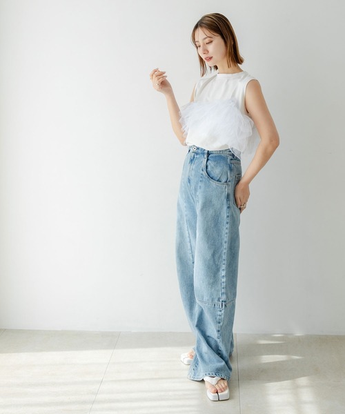 チュールドッキングカットソー チュールドッキングカットソー｜TOPS｜レディースファッション