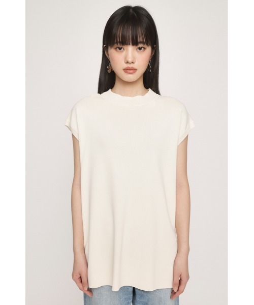 SLY(スライ)の「WASHABLE H/N TOPS ウォッシャブル ハイネック トップス(Tシャツ/カットソー・レディース・ブルー/アイボリー/ブラック・FREE)」の4枚目の写真