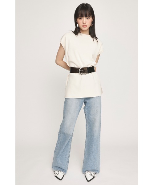 SLY(スライ)の「WASHABLE H/N TOPS ウォッシャブル ハイネック トップス(Tシャツ/カットソー・レディース・ブルー/アイボリー/ブラック・FREE)」の5枚目の写真