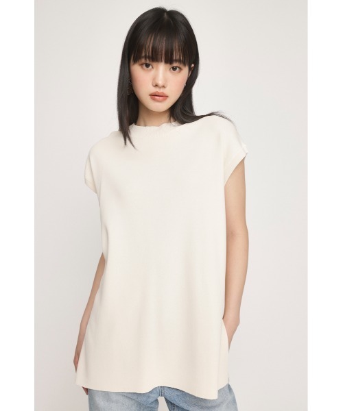 SLY(スライ)の「WASHABLE H/N TOPS ウォッシャブル ハイネック トップス(Tシャツ/カットソー・レディース・ブルー/アイボリー/ブラック・FREE)」の6枚目の写真