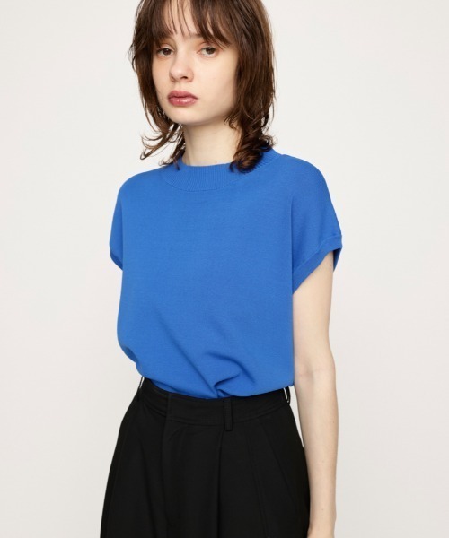 SLY(スライ)の「WASHABLE H/N TOPS ウォッシャブル ハイネック トップス(Tシャツ/カットソー・レディース・ブルー/アイボリー/ブラック・FREE)」の19枚目の写真