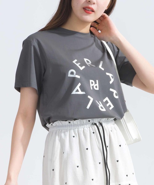 PICCIN PERLA（ピッチンペルラ）の「サークルプリントTシャツ（Tシャツ/カットソー・レディース・チャコールグレー/オフホワイト/ブラック・M）」の3枚目の写真