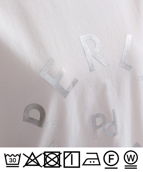 PICCIN PERLA（ピッチンペルラ）の「サークルプリントTシャツ（Tシャツ/カットソー・レディース・チャコールグレー/オフホワイト/ブラック・M）」の6枚目の写真