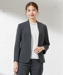 J.PRESS Ladies（J.プレス レディス）の「【セットアップ対応・洗える】DRYウーステッド ノーカラー ジャケット（ノーカラージャケット）」