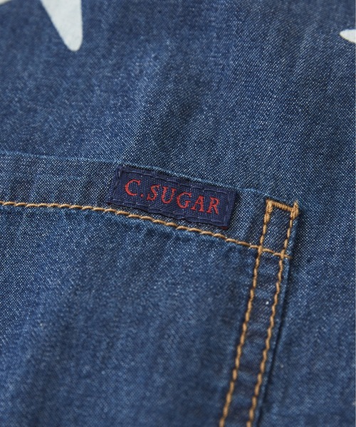 CUBE SUGAR（キューブシュガー）の「デニム/ツイルプリントプルオーバーブラウス（シャツ/ブラウス・レディース・ブルー系その他2/ベージュ系/カーキ系/ブルー系その他・M）」の22枚目の写真