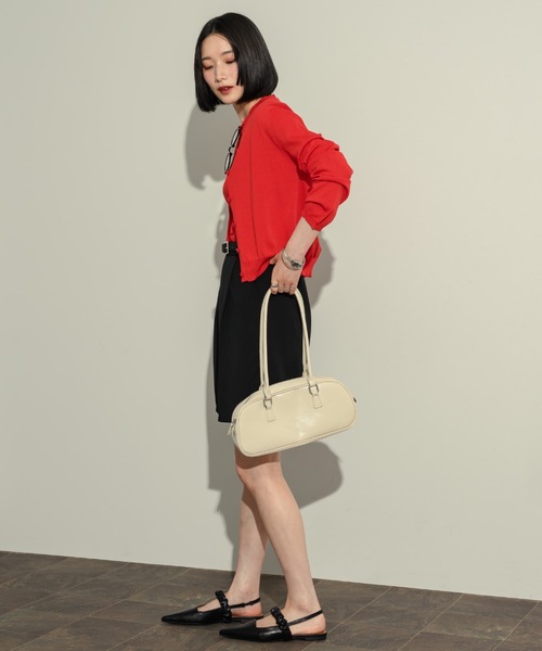 NEUNA（ヌナ）の「ロングレザーボストンフルートショルダーバッグ（ボストンバッグ・レディース・アイボリー/ブラック/レッド・FREE）」の18枚目の写真