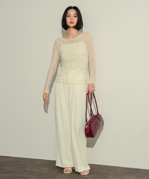 NEUNA（ヌナ）の「ロングレザーボストンフルートショルダーバッグ（ボストンバッグ・レディース・アイボリー/ブラック/レッド・FREE）」の21枚目の写真