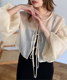 EPIMI E'PIMMY | 2wayオーガンジーボリューム袖リボンブラウス(シャツ/ブラウス)