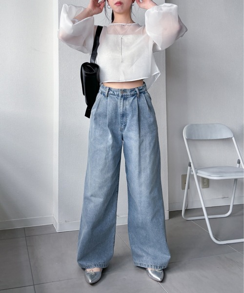 EPIMI E'PIMMY（エピミエピミー）の「2wayオーガンジーボリューム袖リボンブラウス（シャツ/ブラウス・レディース・ベージュ/ピンクベージュ/オフホワイト/チャコールグレー・MEDIUM）」の15枚目の写真