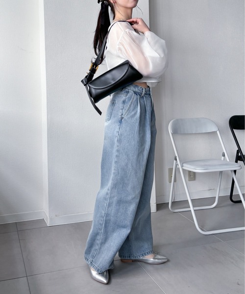 EPIMI E'PIMMY（エピミエピミー）の「2wayオーガンジーボリューム袖リボンブラウス（シャツ/ブラウス・レディース・ベージュ/ピンクベージュ/オフホワイト/チャコールグレー・MEDIUM）」の13枚目の写真