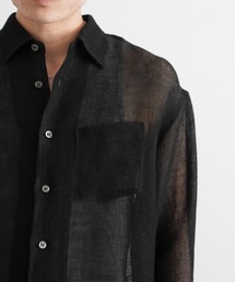 トップス Allege Linen Mesh Shirt BLACK ALLEGE（アレッジ）の「【ALLEGE】Linen Mesh Shirt（シャツ