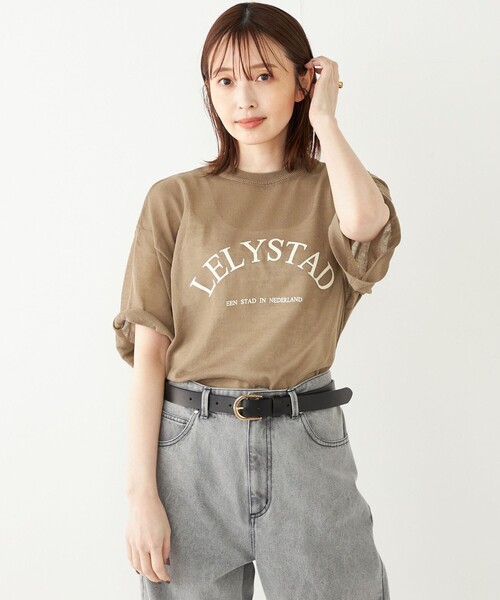SHIPS Colors(シップス カラーズ)の「SHIPS Colors:〈手洗い可能〉シアー ロゴ ニット TEE(ニット/セーター・レディース・カーキ/ライトグレー/ダークグレー・ONE SIZE)」の2枚目の写真