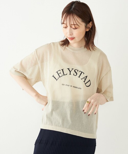 SHIPS Colors(シップス カラーズ)の「SHIPS Colors:〈手洗い可能〉シアー ロゴ ニット TEE(ニット/セーター・レディース・カーキ/ライトグレー/ダークグレー・ONE SIZE)」の18枚目の写真