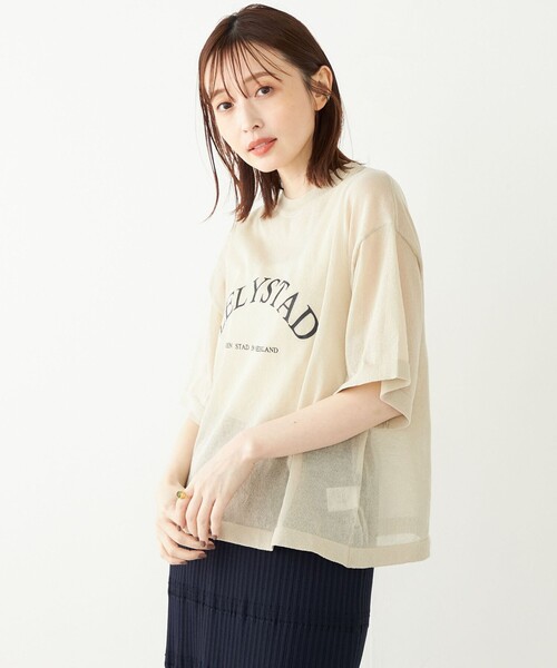 SHIPS Colors(シップス カラーズ)の「SHIPS Colors:〈手洗い可能〉シアー ロゴ ニット TEE(ニット/セーター・レディース・カーキ/ライトグレー/ダークグレー・ONE SIZE)」の20枚目の写真