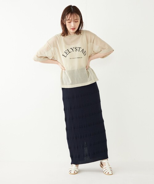 SHIPS Colors(シップス カラーズ)の「SHIPS Colors:〈手洗い可能〉シアー ロゴ ニット TEE(ニット/セーター・レディース・カーキ/ライトグレー/ダークグレー・ONE SIZE)」の22枚目の写真