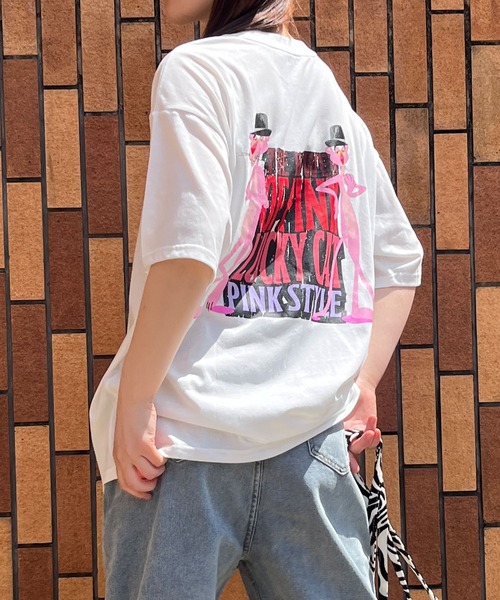 GLAMOROUS JANE(グラマラスジェーン)の「ピンクパンサーバックプリントビッグTシャツ(Tシャツ/カットソー・レディース・チャコールグレー/オフホワイト/ブラック・FREE)」の5枚目の写真