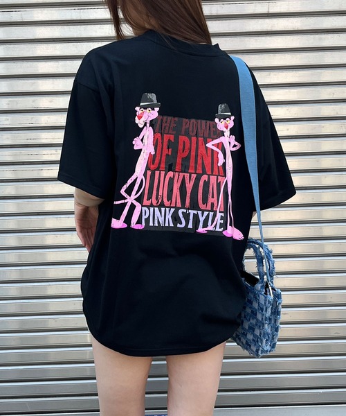 #655 ピンクパンサー　Tシャツ プリント　水色　 Lサイズ　美品 655 ピンクパンサー Tシャツ プリント 水色 Lサイズ 美品-在庫有即納