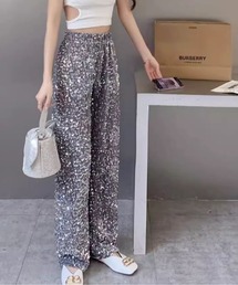 スパンコールロングパンツ