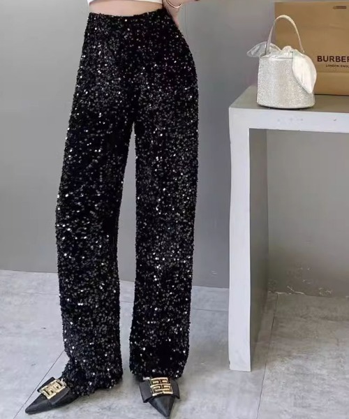 LAC-VERT(ラック・ヴェール)の「スパンコールロングパンツ(その他パンツ・レディース・ブラック/シルバー・L/M)」の5枚目の写真