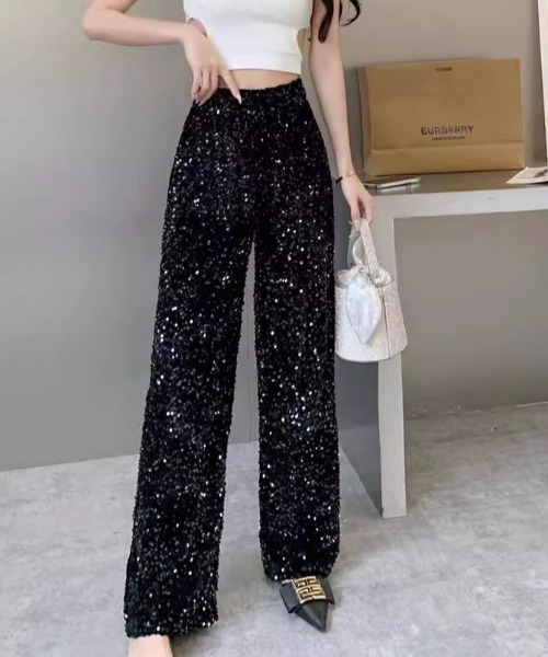 LAC-VERT(ラック・ヴェール)の「スパンコールロングパンツ(その他パンツ・レディース・ブラック/シルバー・L/M)」の10枚目の写真