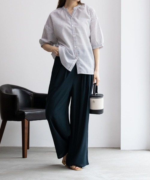 Howdy Marie（ハウディ―マリー）の「Howdy Marie インドレーヨン 無地/総柄ワイドパンツ（その他パンツ・レディース・ベージュ系その他/オレンジ/グリーン系その他/パープル/ダークグリーン/ブラック・M/L）」の17枚目の写真