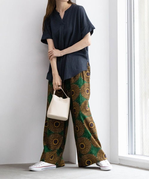 Howdy Marie（ハウディ―マリー）の「Howdy Marie インドレーヨン 無地/総柄ワイドパンツ（その他パンツ・レディース・ベージュ系その他/オレンジ/グリーン系その他/パープル/ダークグリーン/ブラック・M/L）」の20枚目の写真