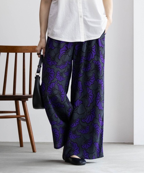 Howdy Marie（ハウディ―マリー）の「Howdy Marie インドレーヨン 無地/総柄ワイドパンツ（その他パンツ・レディース・ベージュ系その他/オレンジ/グリーン系その他/パープル/ダークグリーン/ブラック・M/L）」の21枚目の写真