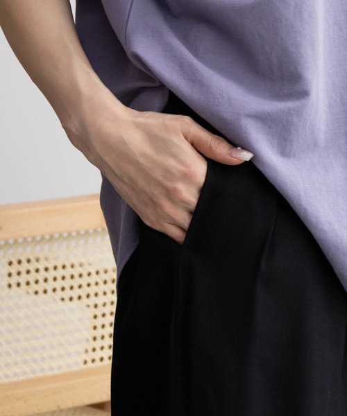 Howdy Marie（ハウディ―マリー）の「Howdy Marie インドレーヨン 無地/総柄ワイドパンツ（その他パンツ・レディース・ベージュ系その他/オレンジ/グリーン系その他/パープル/ダークグリーン/ブラック・M/L）」の11枚目の写真