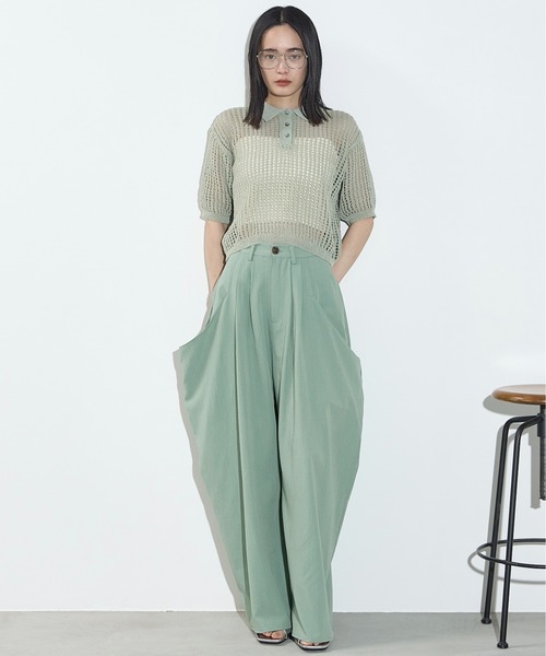 THE YOn(ザヨン)の「ドレープポケットタックワイドパンツ(その他パンツ・レディース・ブラウン/ミックスグレー/ミント・M/S)」の15枚目の写真