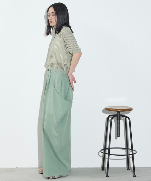 THE YOn(ザヨン)の「ドレープポケットタックワイドパンツ(その他パンツ・レディース・ブラウン/ミックスグレー/ミント・M/S)」の16枚目の写真