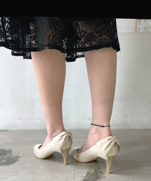 LUGG NAGG(ラグナグ)の「【Petit Amour】二次会 ドレス セレモニー パーティーリボンシューズ(パンプス・レディース・ベージュ/ブラック・22.5cm/23.0cm/23.5cm/24.0cm/24.5cm)」の9枚目の写真