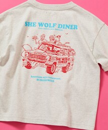FREAK'S STORE | 限定展開 キッズ ビッグシルエット バックプリント クルーネック Tシャツ / SHE WOLF DINER / CAR(Tシャツ/カットソー)