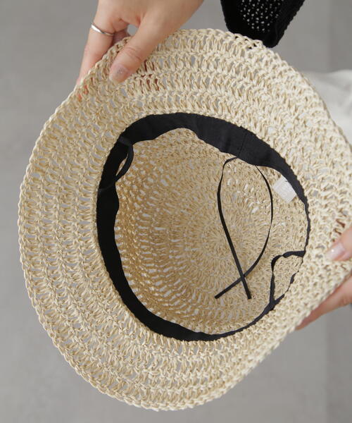 FREE'S MART（フリーズマート）の「◆ペーパークロシェキャペリンハット（ハット・レディース・ブラック/ホワイト・ﾌﾘ-）」の9枚目の写真