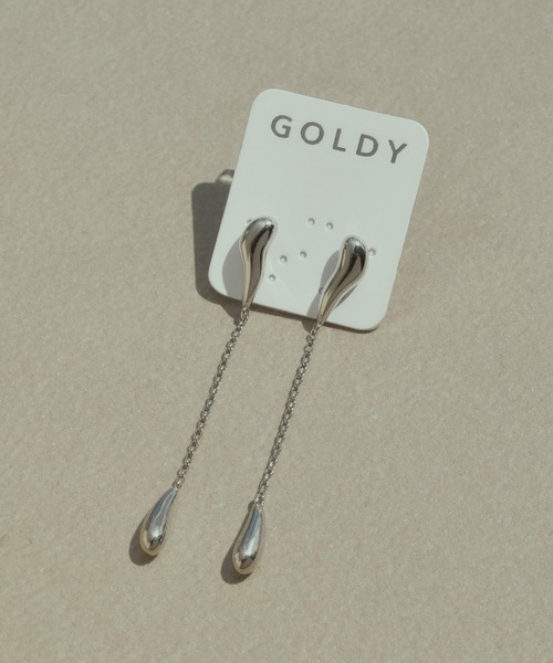 GOLDY(ゴールディ)の「ニュアンス ドロップ ロング ピアス(ピアス(両耳用)・レディース・シルバー/ゴールド・FREE)」の4枚目の写真