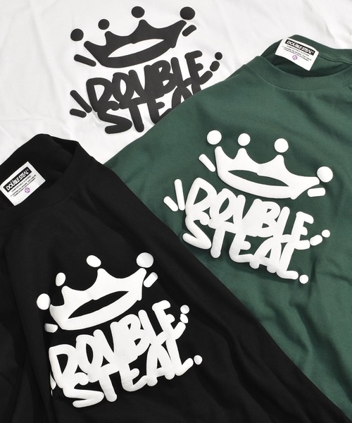 DOUBLE STEAL(ダブルスティール)の「ポップクラウン Tシャツ(Tシャツ/カットソー・メンズ・ホワイト/ブラック/ダークグリーン・MEDIUM/LARGE/X-LARGE)」の5枚目の写真