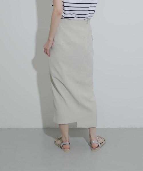 セール】『UR TECH DRYLUXE』リネンライクアシンメトリースカート